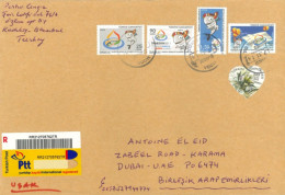 TURKEY : 2014 - REGISTERED STAMPS COVER TO DUBAI. - Covers & Documents