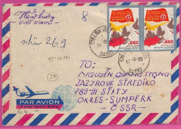 Ag1532 - VIETNAM -  Postal History - Air Mail COVER To Czechoslovakia- 1988 - Viêt-Nam