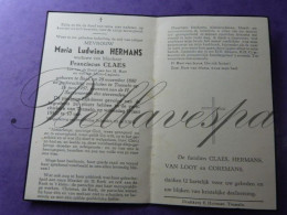 Baal. Maria HERMANS Echt F.CLAES. 1880  Tremelo 1957 - Comunión Y Confirmación