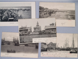 Lot De 4 Cartes De Ostende , Dos 1900 - Oostende