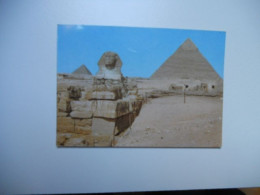 ASIE EGYPTE CARTE COULEUR Le Grand Sphinx  THE GRAT SPHINX AND KHEFREH PYRAMID  DE 1975 ENVIRONS TBE - Sfinge