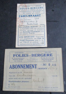 Lot Van 2 Stuks   1945--48   SCHOUWBURG  --THEATRE  FOLIES -  BERGERE   BRUSSEL - Noord - Feesten En Evenementen