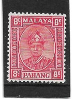 MALAYA - PAHANG 1941 8c SCARLET SG 36 UNMOUNTED MINT Cat £20 - Pahang