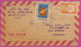 Ag1548 - VIETNAM - Postal History - Air Mail COVER To NORWAY 1980's  Einstein - Viêt-Nam