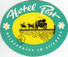 ETIQUETA - STICKER - LUGGAGE LABEL  HOTEL POST WEISSENBACH  AUSTRIA - AUTRICHE - Etiquetas De Hotel