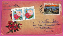 Ag1551 - VIETNAM - Postal History -  COVER To Switzerland 1980 - Roses - Viêt-Nam
