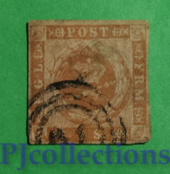 S684 - DANIMARCA - DENMARK 1854 CORONA - CROWN 4s USATO - USED - Gebraucht