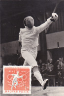 SPORTS, FENCING, CM, MAXICARD, CARTES MAXIMUM, 1970, HUNGARY - Esgrima