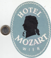 ETIQUETA - STICKER - LUGGAGE LABEL HOTEL MOZART  - WIEN  -   AUSTRIA - AUTRICHE - Etiquetas De Hotel