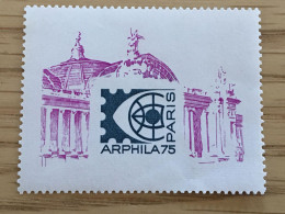 Arphila 75 Paris Exposition Philatelique Vignette** Erinnophilie,Timbre,stamp,Sticker-Bollo-Viñeta - Briefmarkenmessen