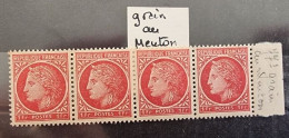 FRANCE Variété Yvert N° 676 Grain Au Menton. Bande De 4 **MNH - Unused Stamps