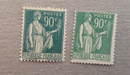 FRANCE Variété Yvert N° 367 Vert Foncé **MNH (il Sera Envoyé Les 2 Timbres) - Unused Stamps