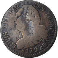 France, Louis XVI, 6 Deniers Français, 1792 / AN 4, Strasbourg, TB, Cuivre - Other & Unclassified