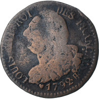 France, Louis XVI, 6 Deniers Français, 1792 / AN 4, Strasbourg, B, Cuivre - Sonstige & Ohne Zuordnung