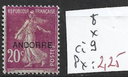 ANDORRE FRANCAIS 8 * Côte 9 € - Unused Stamps