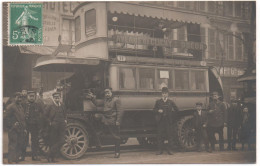 CARTE-PHOTO De PARIS - AUTOBUS Avenue De Clichy-Odéon ( Beau Plan Animé). - Public Transport (surface)