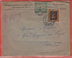 SARRE LETTRE ADMINISTRATION DES MINES DE 1922 DE SARREBRUCK POUR PARIS FRANCE - Other & Unclassified