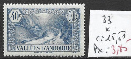 ANDORRE FRANCAIS 33 * Côte 15.50 € - Unused Stamps