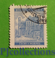 S693 - BOHEMIA E MORAVIA 1941 PARDUBICE CASTLE 2k USATO - USED - Gebraucht