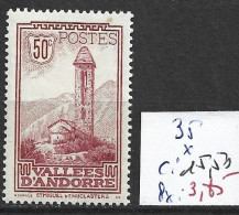 ANDORRE FRANCAIS 35 * Côte 15.50 € - Unused Stamps