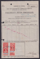 Canada Revenue (Federal), Van Dam FE14a, FE17a, Used On Document - Fiscale Zegels