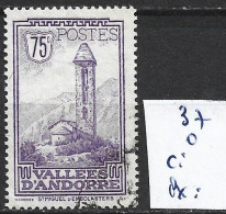 ANDORRE FRANCAIS 37 Oblitéré Côte 10 € - Oblitérés