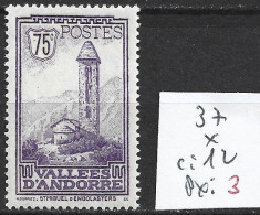 ANDORRE FRANCAIS 37 * Côte 12 € - Unused Stamps