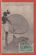 CONGO CARTE PECHEUR DE 1912 DE FORT CRAMPEL POUR PARIS FRANCE - Cartas & Documentos