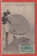 CONGO CARTE PECHEUR DE 1912 DE FORT CRAMPEL POUR PARIS FRANCE - Storia Postale