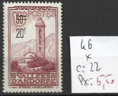 ANDORRE FRANCAIS 46 * Côte 22 € - Unused Stamps