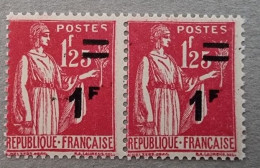 FRANCE Variété Yvert N° 483x2 Surcharge Décalée Vers Le Haut **MNH - Ungebraucht