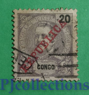 S698 - PORTUGUESE CONGO 1911 RE CARLOS - KING CARLOS 20r USATO - USED - Portugiesisch-Kongo