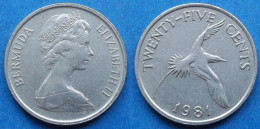 BERMUDA - 25 Cents 1981 "Yellow-billed Tropical Bird" KM# 18 Elizabeth II Decimal Coinage (1970-2022) - Edelweiss Coins - Bermuda