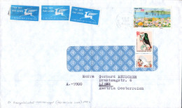 ISRAEL AFFRANCHISSEMENT COMPOSE SUR LETTRE DE HAIFA POUR L'AUTRICHE 1996 - Storia Postale