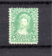 New Brunswick 1860 Old 5 Cent Victoria Stamp (Michel 6) Nice Unused/MLH - Ongebruikt