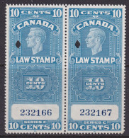 Canada Revenue (Federal), Van Dam FSC21, Used Pair - Fiscale Zegels