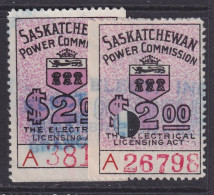 Canada Revenue (Federal), Van Dam SE25-SE25a, Used - Fiscale Zegels