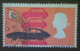 Great Britain, Scott #467, Used(o), 1966, British Technology: Motor Cars, 6d, Orange, Red, And Dark Blue - Usati