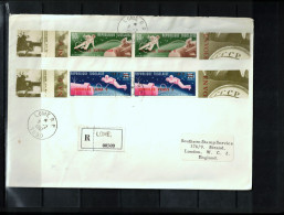 Togo 1967 Space / Weltraum Surveyor,Gemini 9,Luna 9,Venus 3 Imperforated Set On Registered Letter Scarce - Afrika