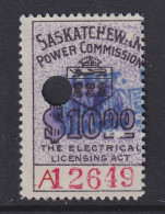 Canada Revenue (Saskatchewan), Van Dam SE27a, Used (small Thin) - Fiscales