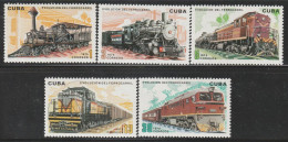 CUBA - N°1880/4 ** (1975) Locomotives - Nuovi