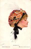 JEUNE FEMME Avec CHAPEAU STYLE ORIENTAL : PRINCESS PAT - ILLUSTRATION / ARTIST SIGNED :  HARRISON FISHER ~ 1910 (am763) - Fisher, Harrison