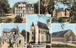 95 - DOMONT _C00893_  La Mairie - Le Château De La Chasse - L'Eglise - La Chancellerie - La Chapelle - 14x9 CPSM - Domont