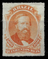 Brazil 1876  Emperor Dom Pedro " Roulette " SCT 67 500 Reis Orange  MLH XF - Nuevos