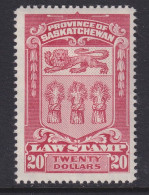 Canada Revenue (Saskatchewan), Van Dam SL66, OG (glazed) - Fiscaux