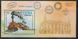 CUBA - BLOC N°64 ** (1980) Locomotives - Blokken & Velletjes