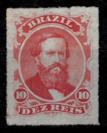 Brazil 1876  Emperor Dom Pedro " Roulette "  10 Reis  MNH XF - Nuovi