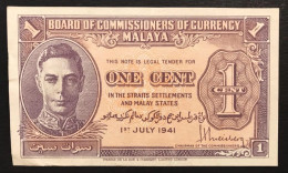 Malaya 1 Cent 1941 Uniface LOTTO.506 - Maleisië