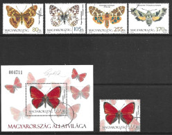 Hungary 2011. Scott #4202-6 (U) Butterflies  *Complete Set* - Gebraucht