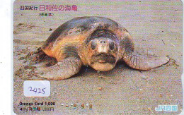Carte Prépayée Japon * TURTLE (2425) * PREPAID JAPAN * TORTUE * KARTE * SCHILDKRÖTE * SCHILDPAD - Schildpadden